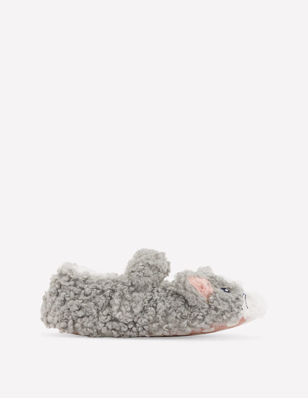 Chaussons style babies-Chat gris