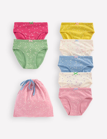 Pointelle-Unterhosen im 7er-Pack-Bunt mit Sternen
