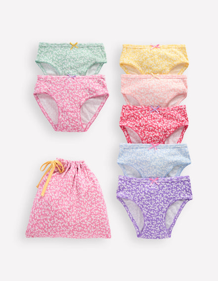 Pointelle-Unterhosen im 7er-Pack-Bunt Kleiner Zweig