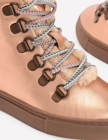 Schnürstiefel mit Teddyfell-Bronze-3