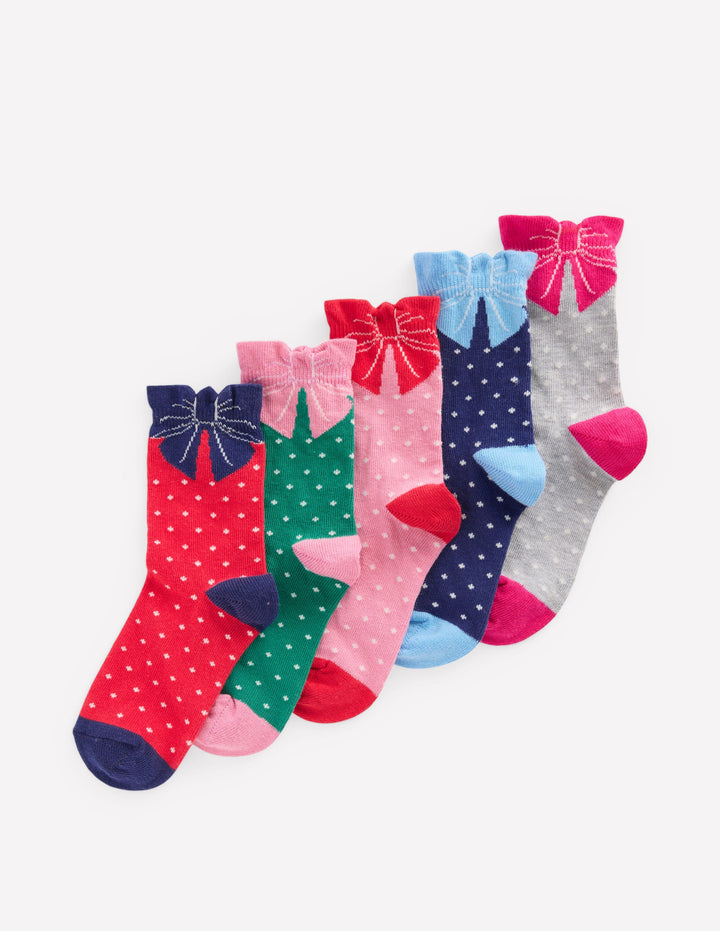Hübsche Socken im 5er-Pack-Schleifen