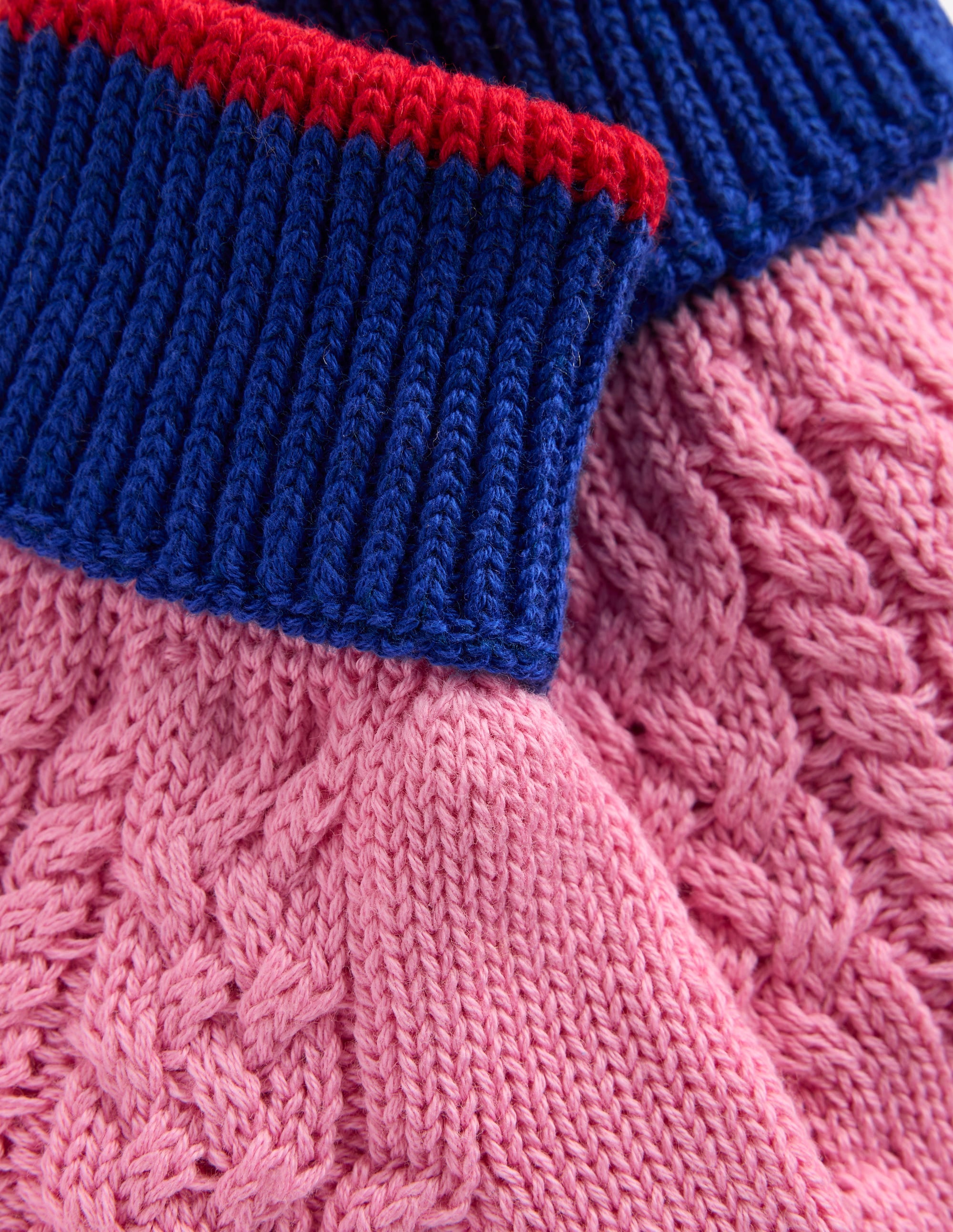 Strickhandschuhe-Rosa Blockfarben - Image 2