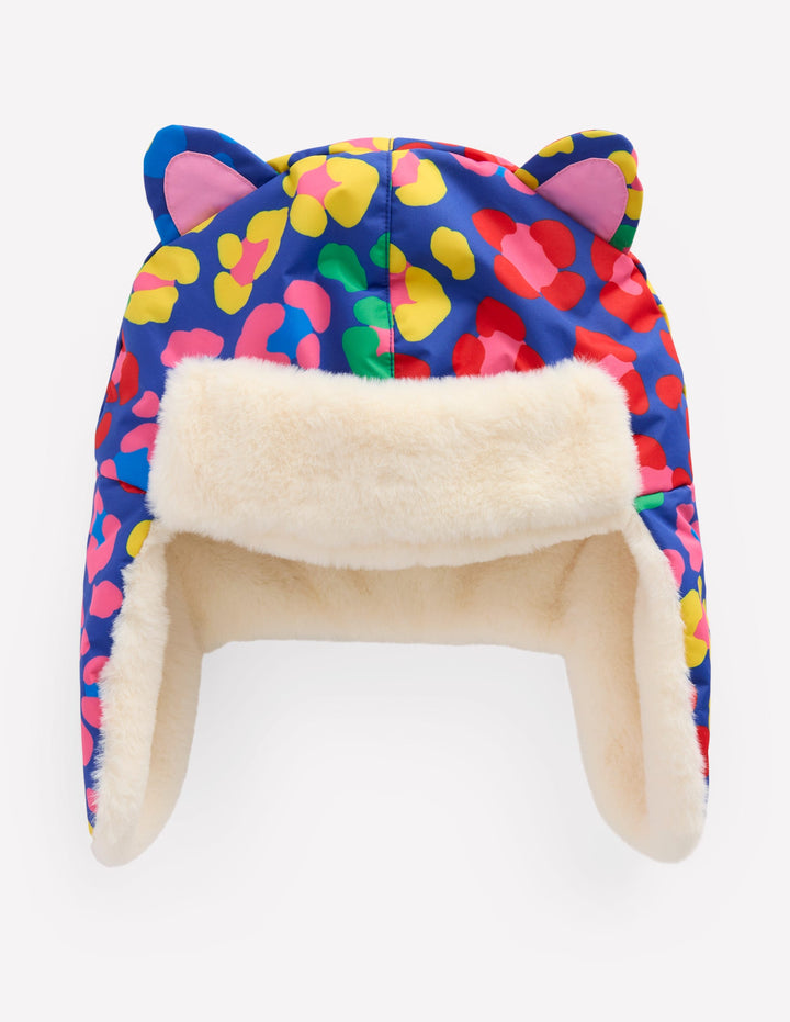 Allwetter-Trappermütze-Bunt, Regenbogenfarbenes Leopardenmuster