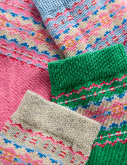 5 paires de chaussettes motif jacquard-Motif jacquard multi