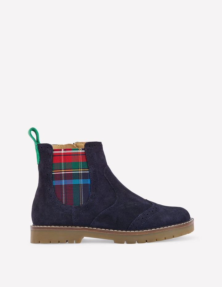 Chelsea-Boots aus Wildleder-Schuluniform-Marineblau Wildleder