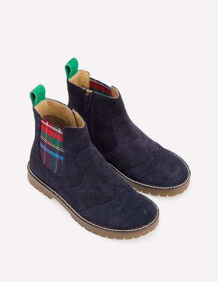 Chelsea-Boots aus Wildleder-Schuluniform-Marineblau Wildleder