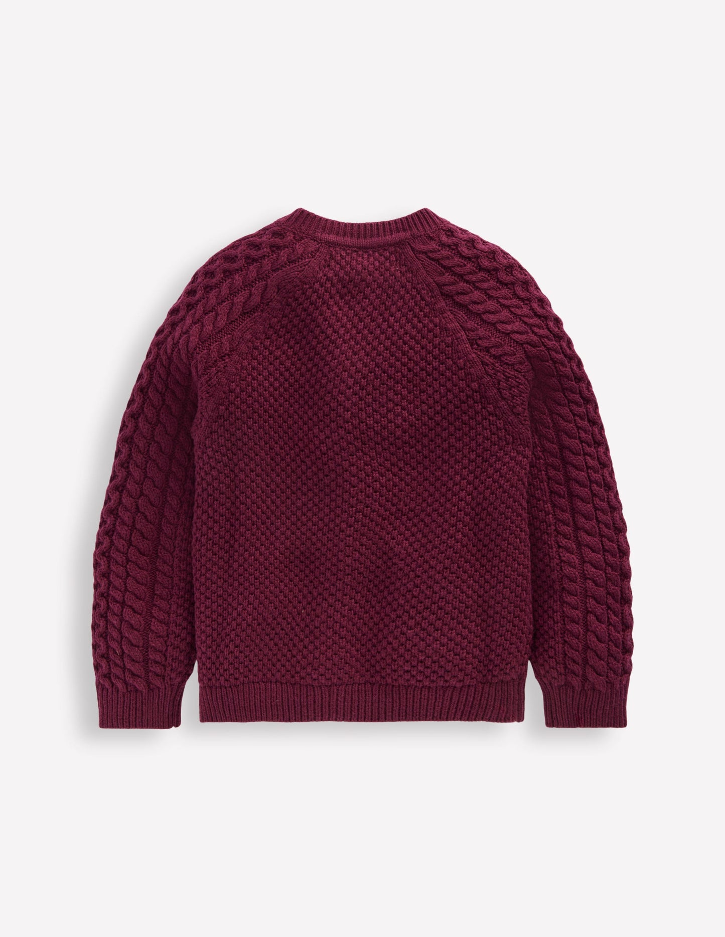 Strickjacke mit Zopfmuster-Pflaume