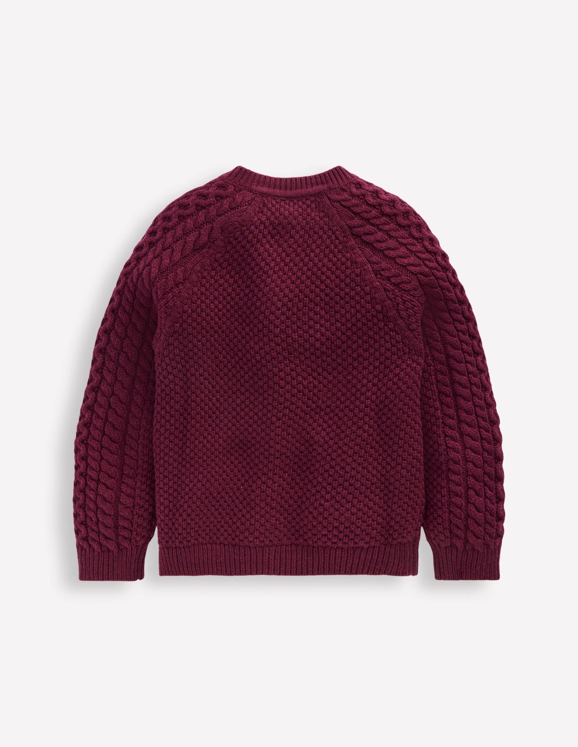 Strickjacke mit Zopfmuster-Pflaume-3