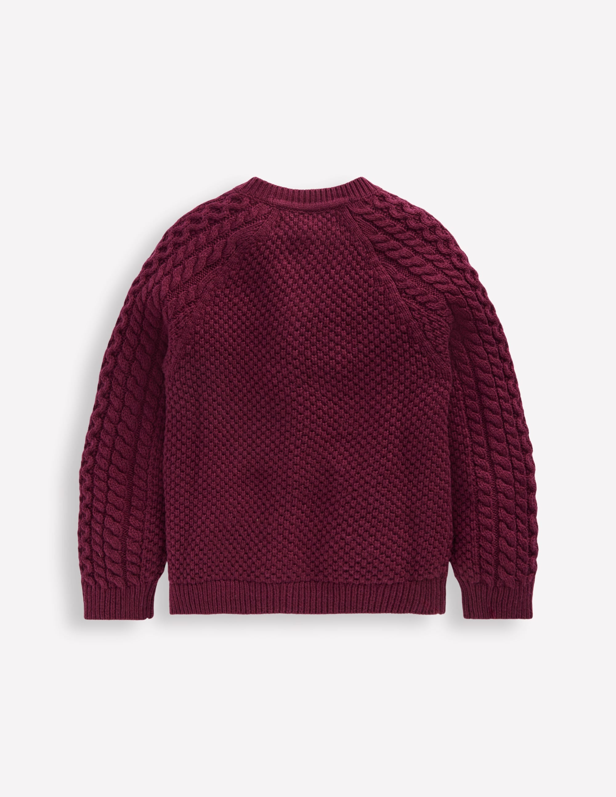 Strickjacke mit Zopfmuster-Pflaume - Image 2