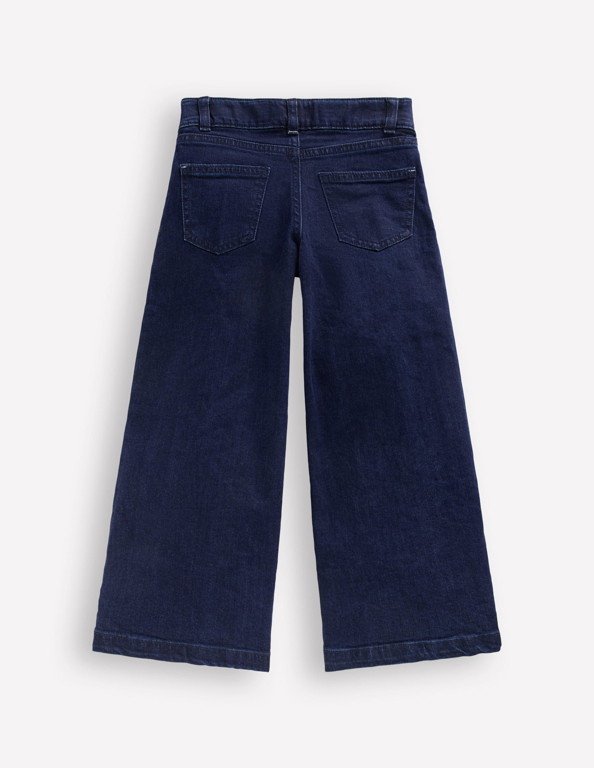 Hose mit weitem Bein-Dunkles Vintage-Blau-2