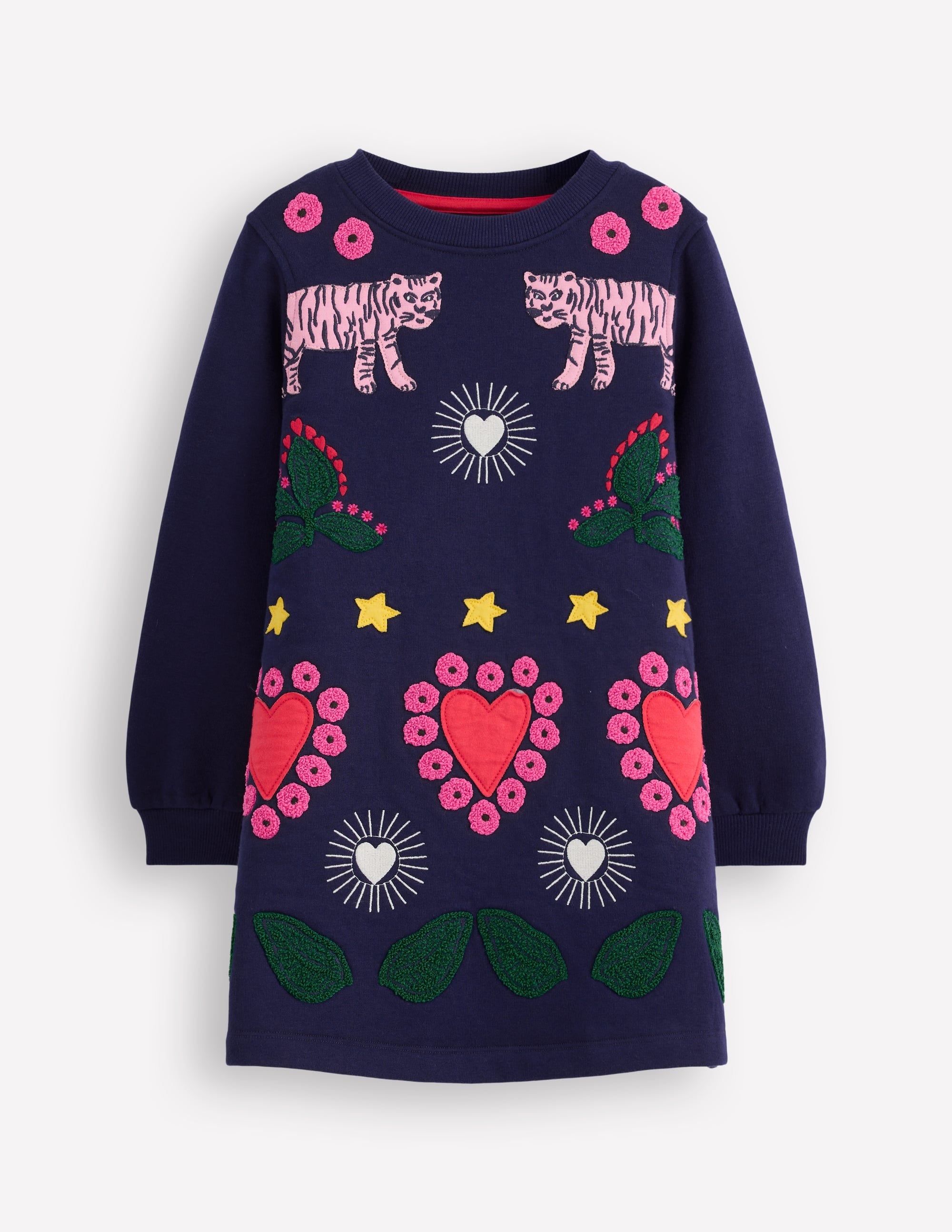 Ida Sweatshirt Appliqué Dress-College Navy Tigers - Image 1