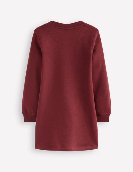 Ida Sweatshirtkleid mit Applikation-Kastanie Katzengesichter
