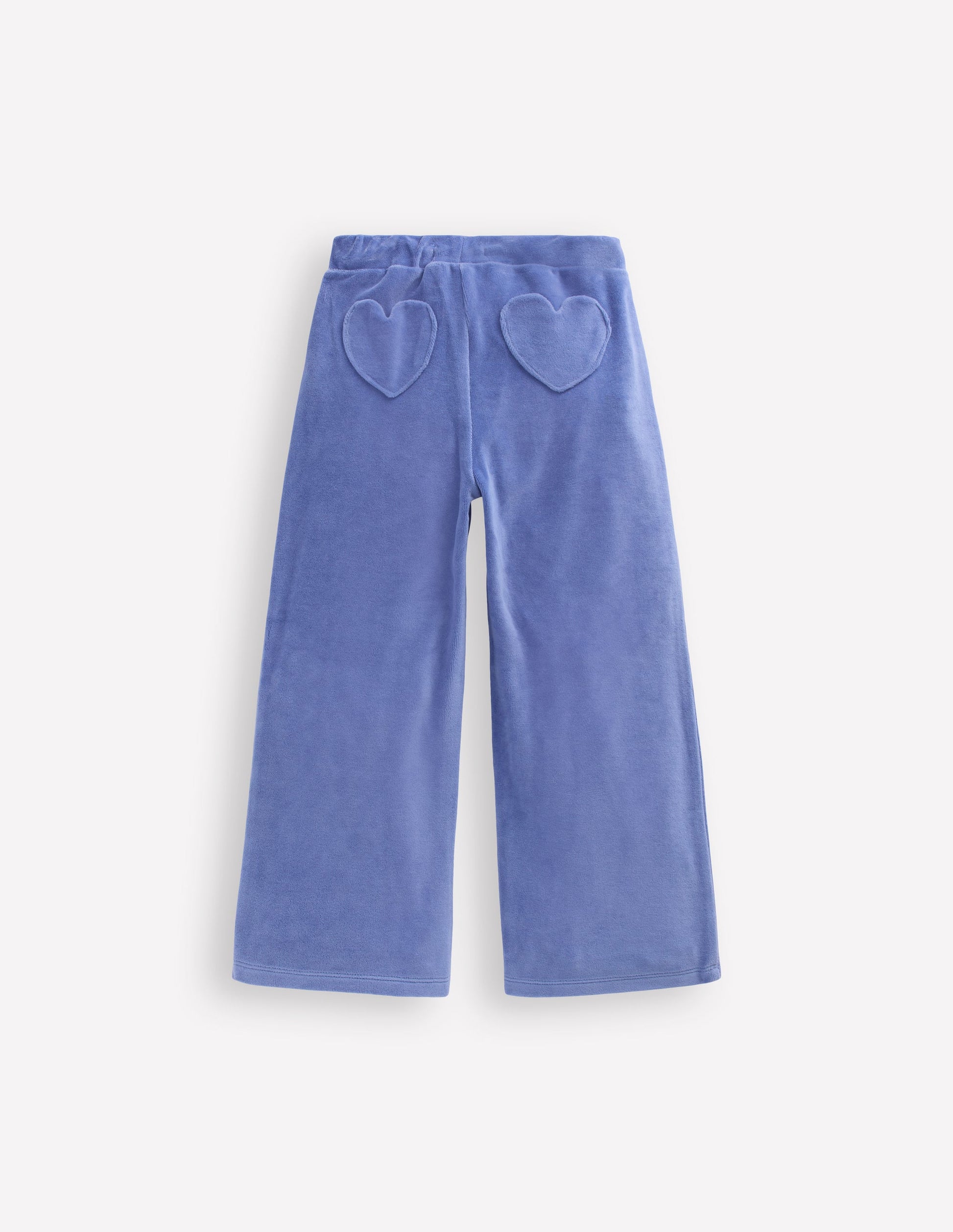 Bas de jogging en velours à poches cœurs-Bleu Tendre-2