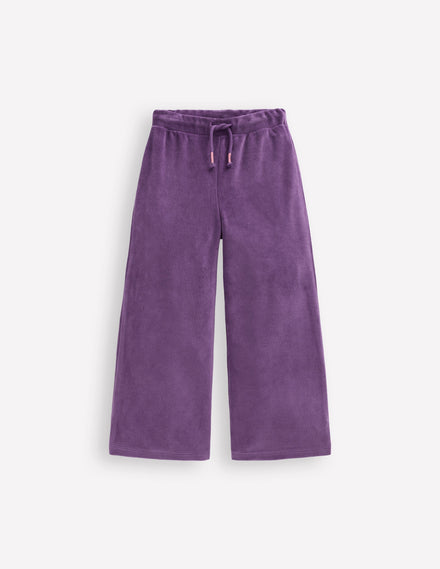 Bas de jogging en velours à poches cœurs-Violet mystique