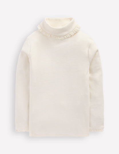 Ribbed Roll Neck Top-Ivory-4