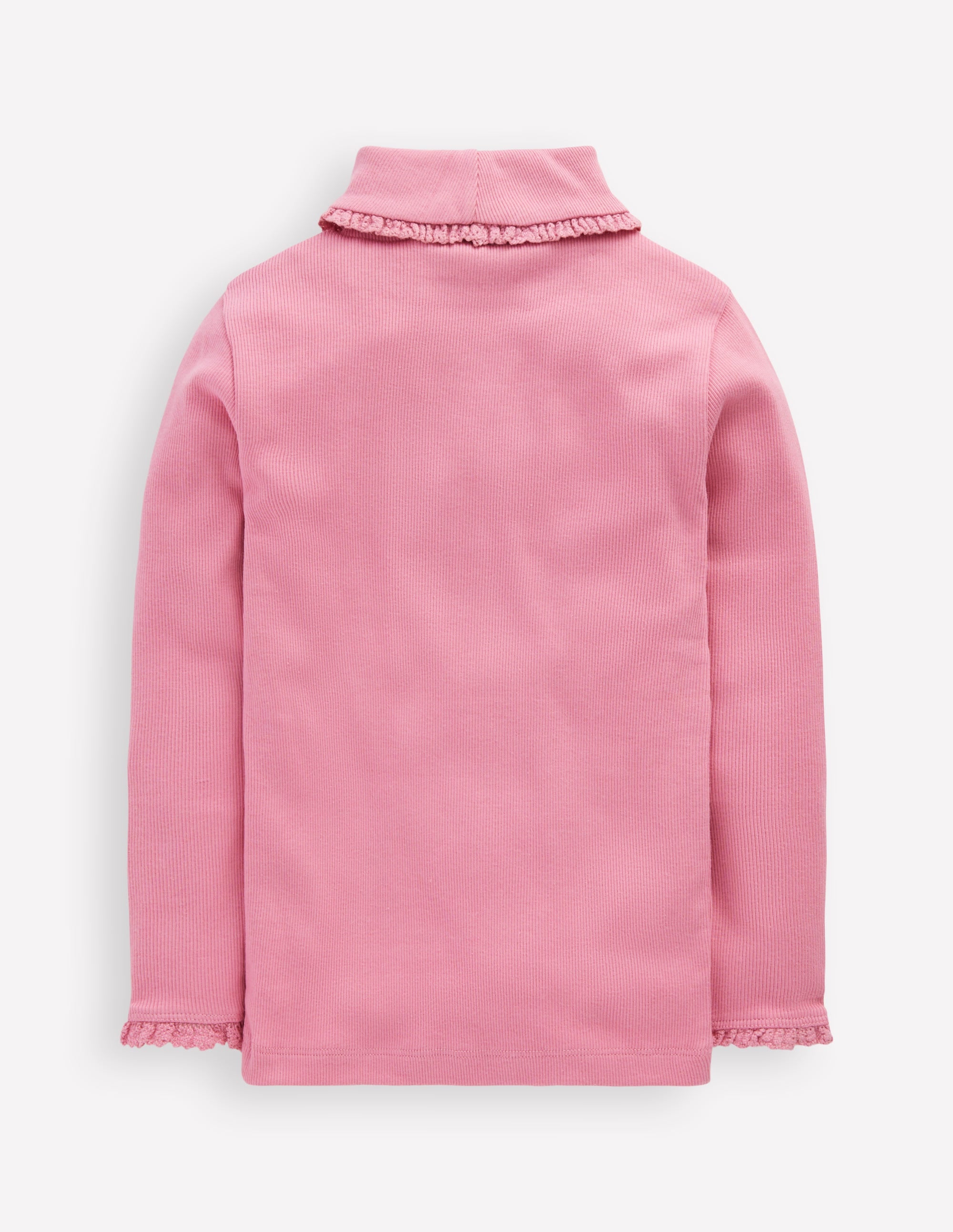 Geripptes Rollkragenoberteil-Rosa Schleier - Image 4