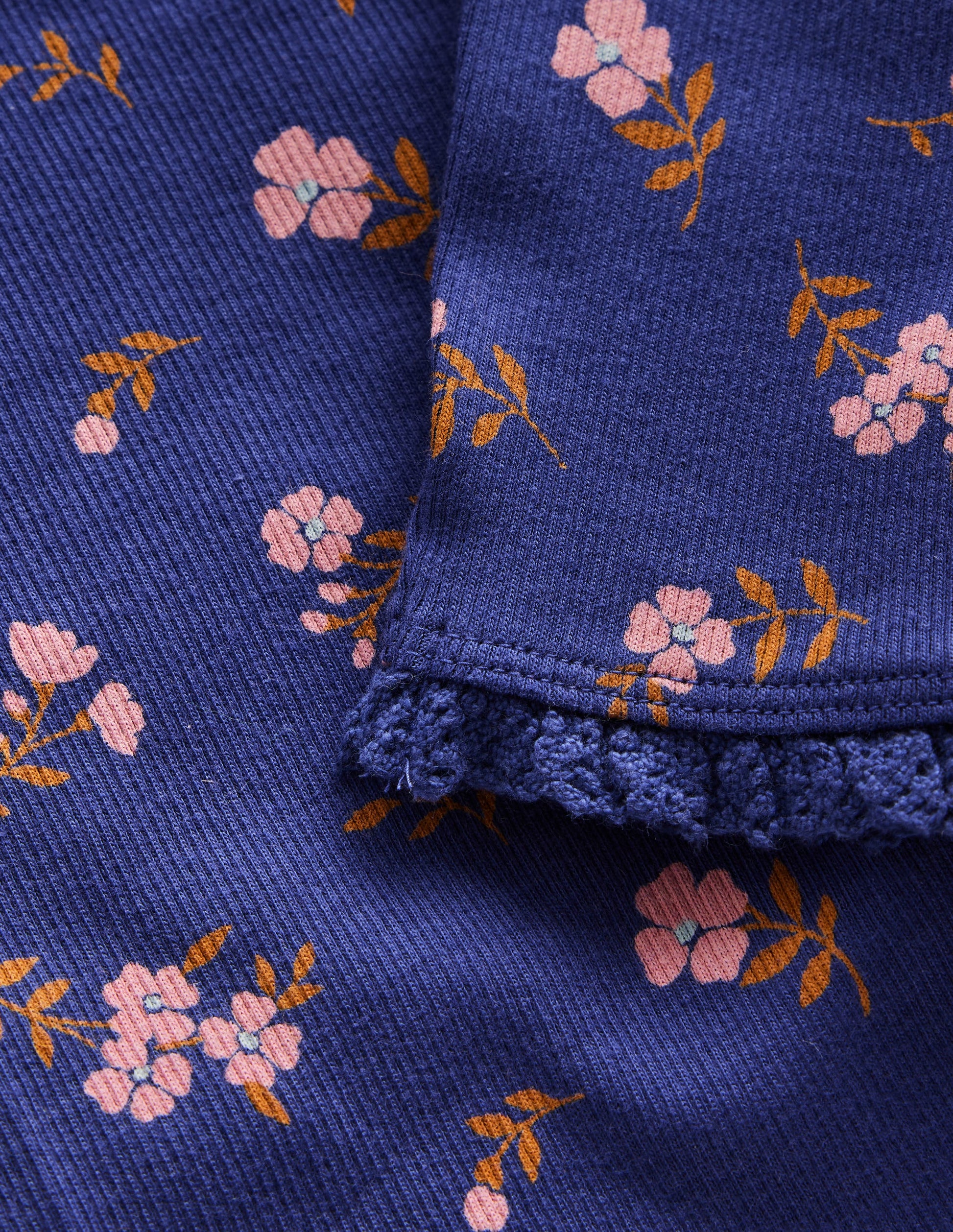 Legging côtelé-Motif Sprig bleu tribord-3