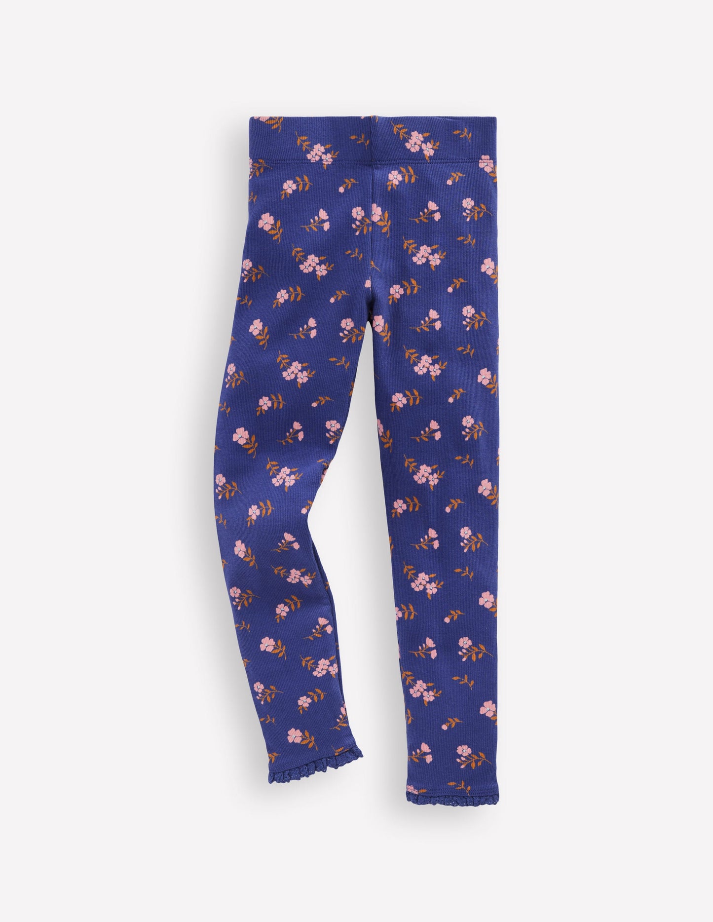 Legging côtelé-Motif Sprig bleu tribord
