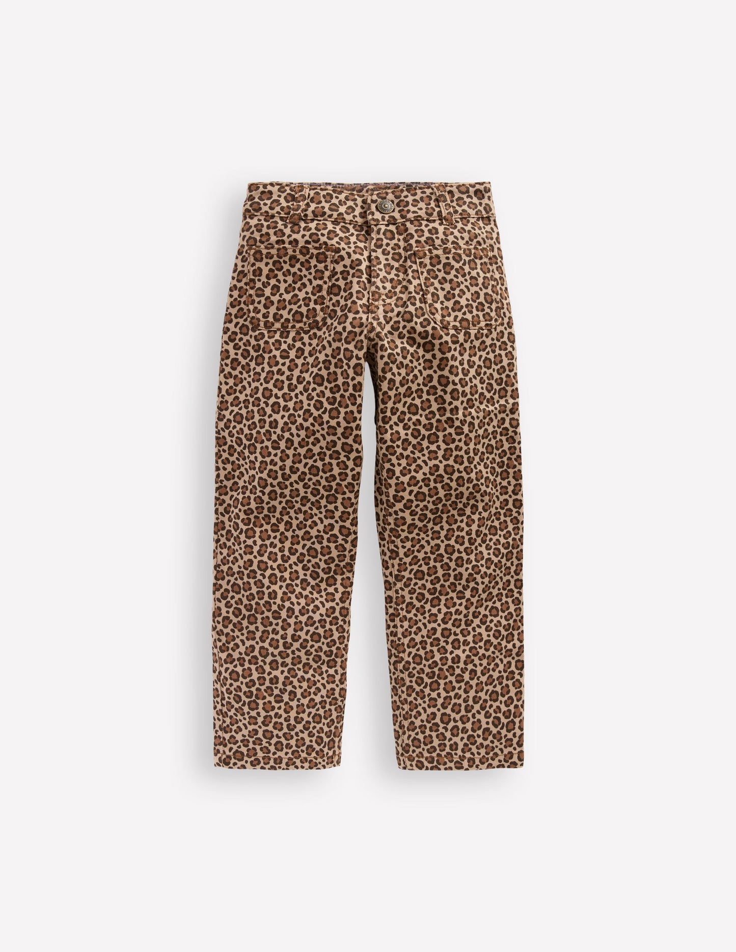 Hose mit aufgesetzten Taschen-Leopardenmuster