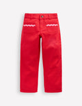 Pantalon à poche plaquée-Rouge coquelicot