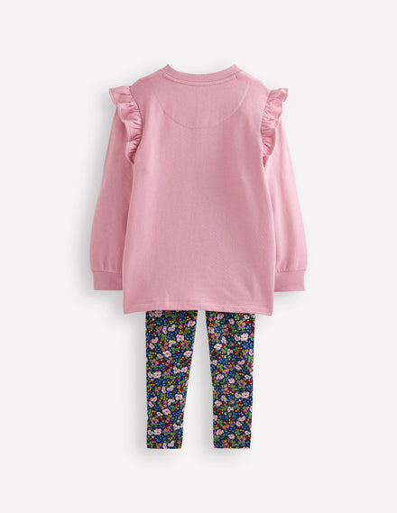 Ensemble sweat tunique et legging-Motif floral baies