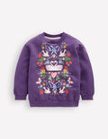 Sweat imprimé-Tourtereaux violet mystique