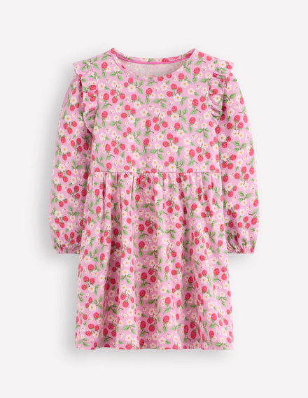 Robe Posie à manches longues en jersey-Baies vintage lavande doux