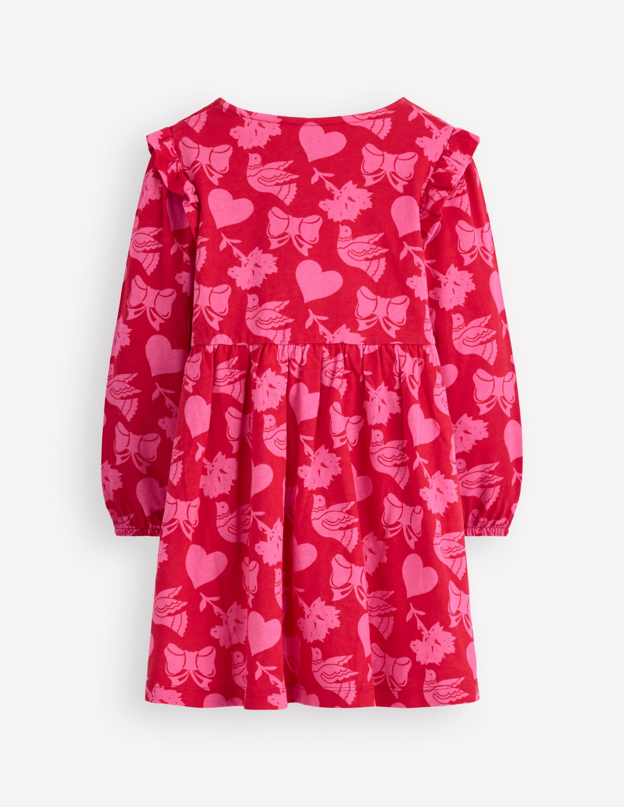 Robe Posie à manches longues en jersey-Fun festif rouge rockabilly - Image 2