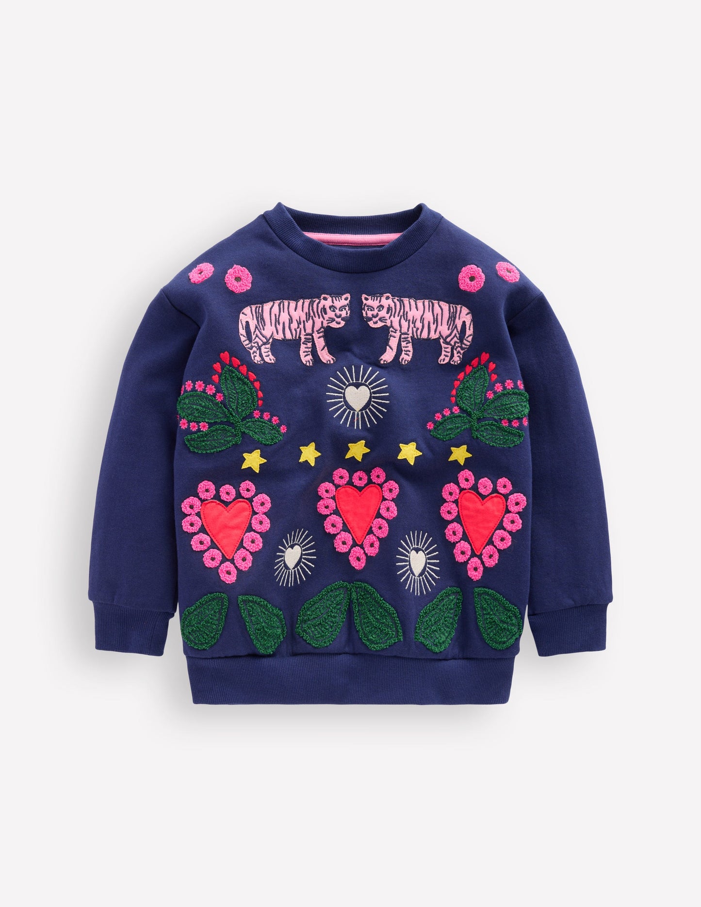 Bobbie Appliqué Sweatshirt-College Navy Tigers