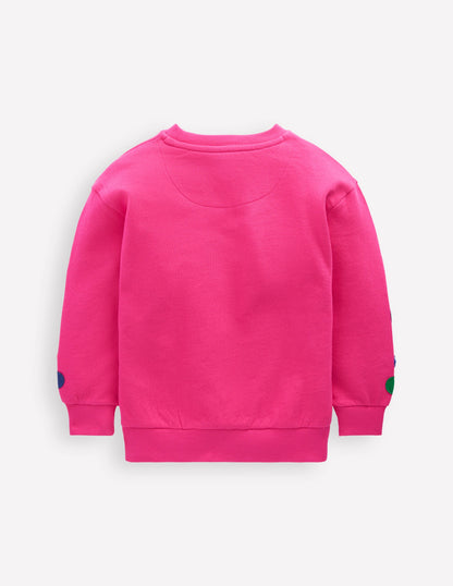 Bobbie Sweatshirt mit Applikation-Himbeerrosa Blumen-3