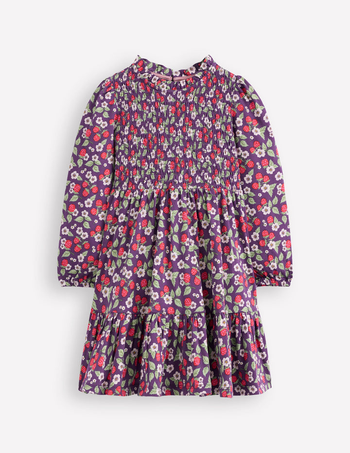 Aurora Langärmliges Kleid-Mystisches Violette Vintage-Beere