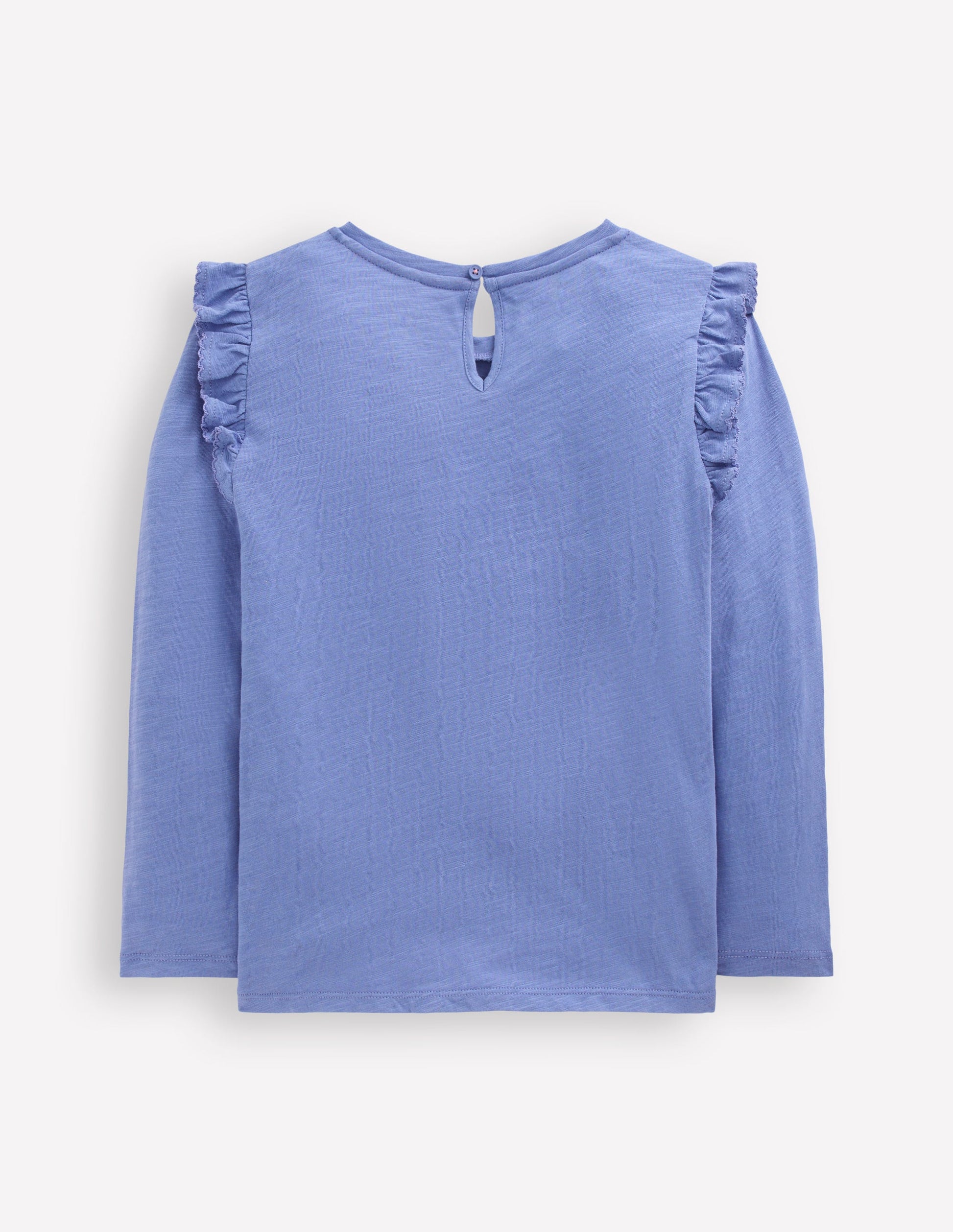Top flammé à manches volantées-Bleu Tendre-2