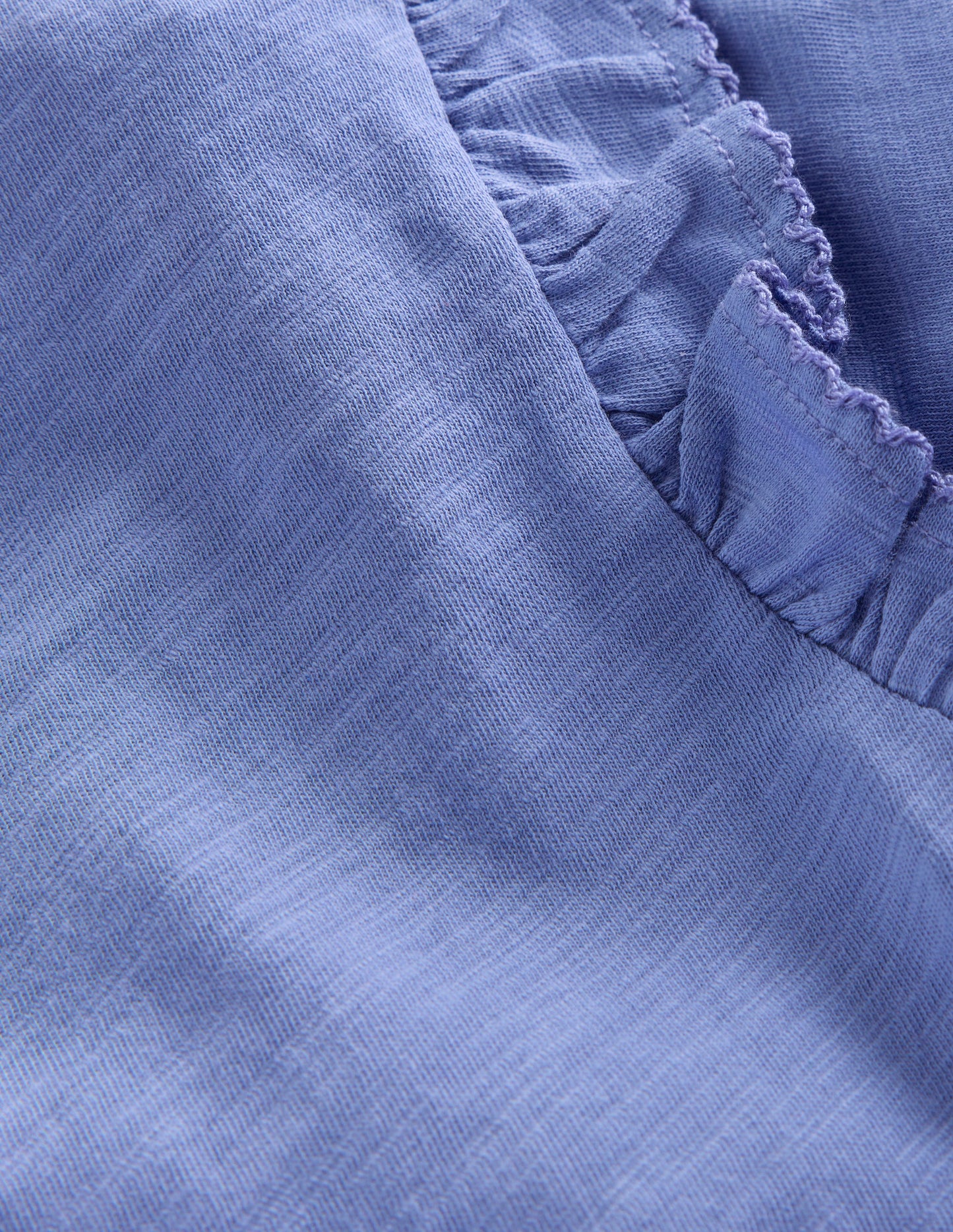 Top flammé à manches volantées-Bleu Tendre