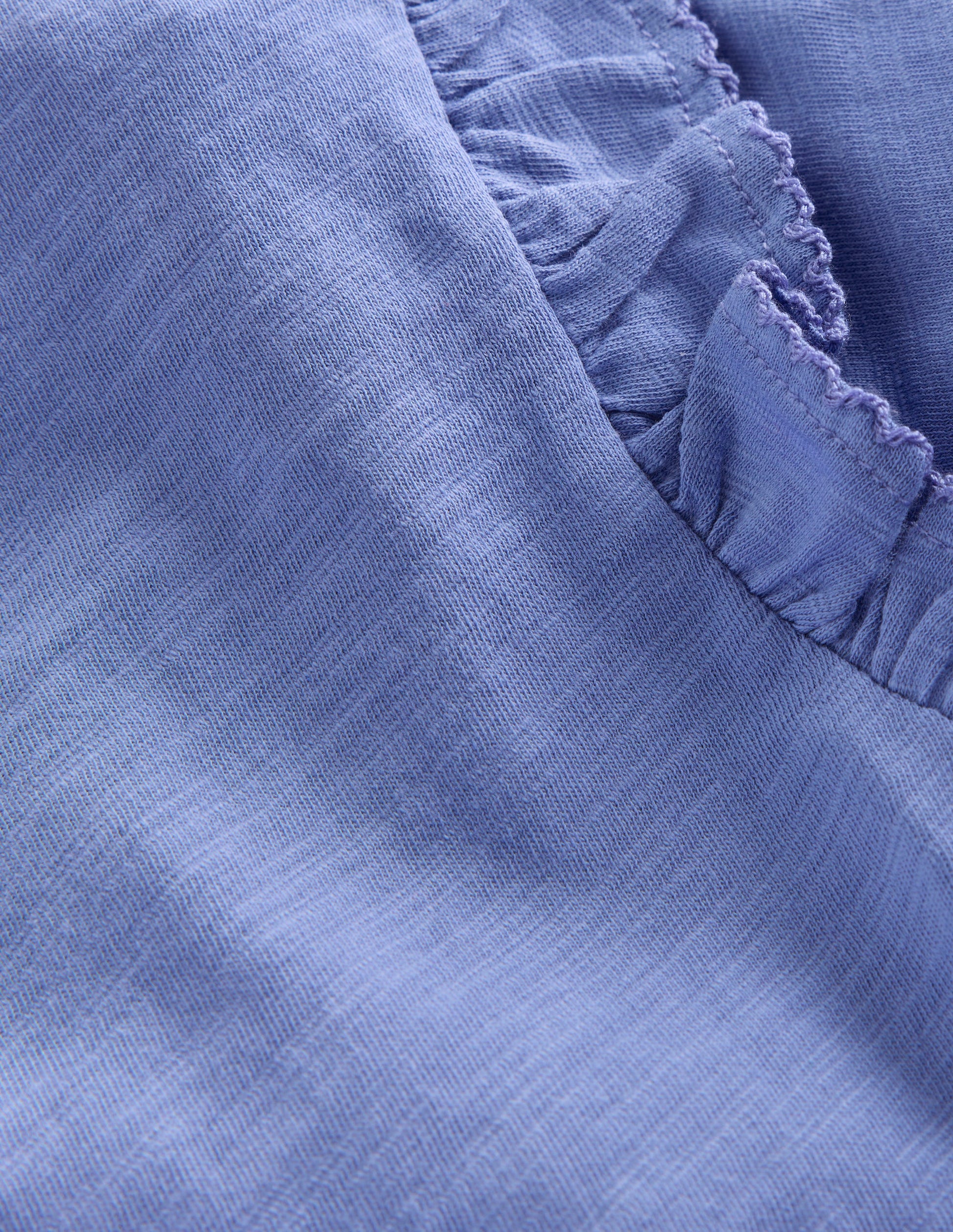 Top flammé à manches volantées-Bleu Tendre-3