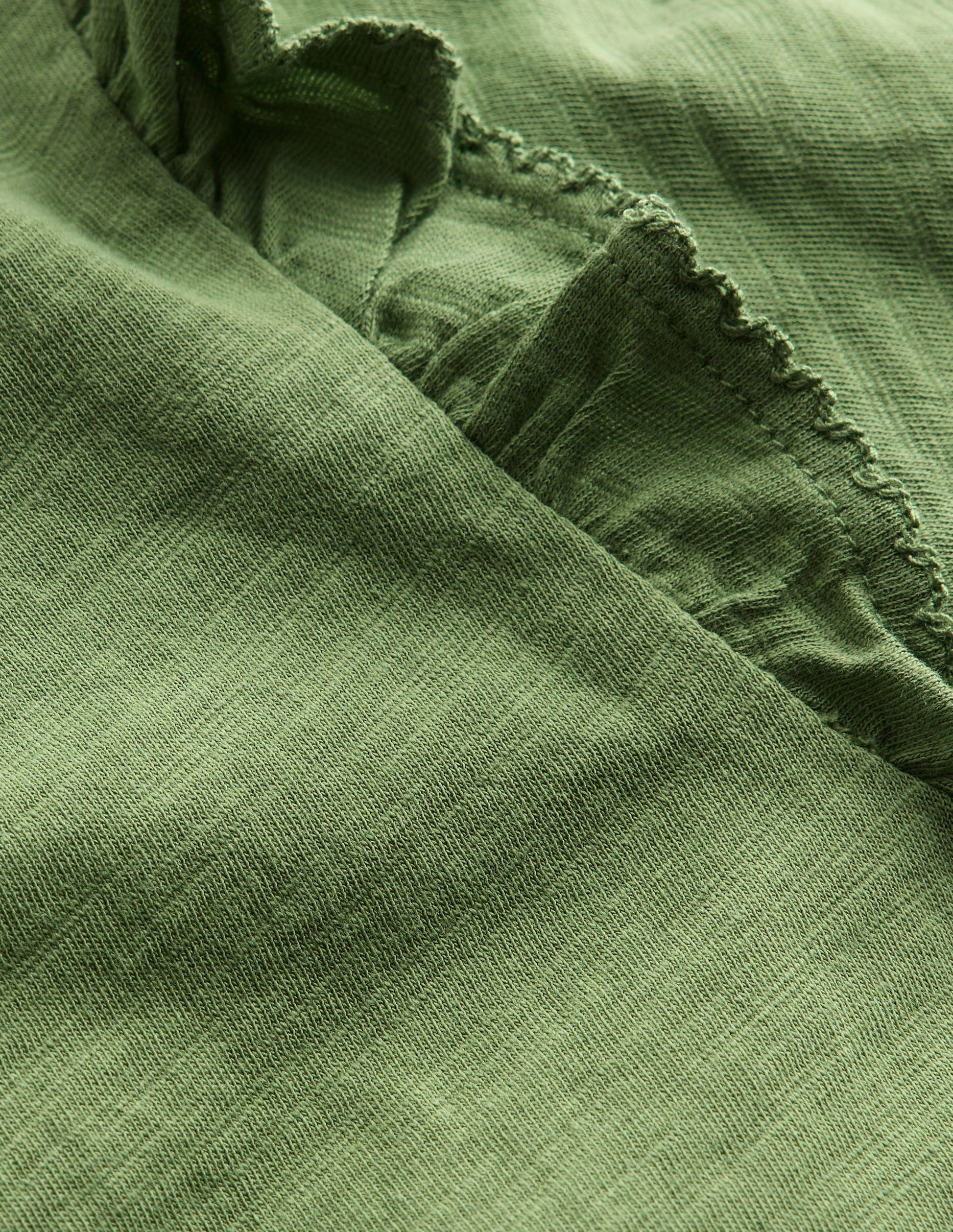 Top flammé à manches volantées-Vert étang profond-3