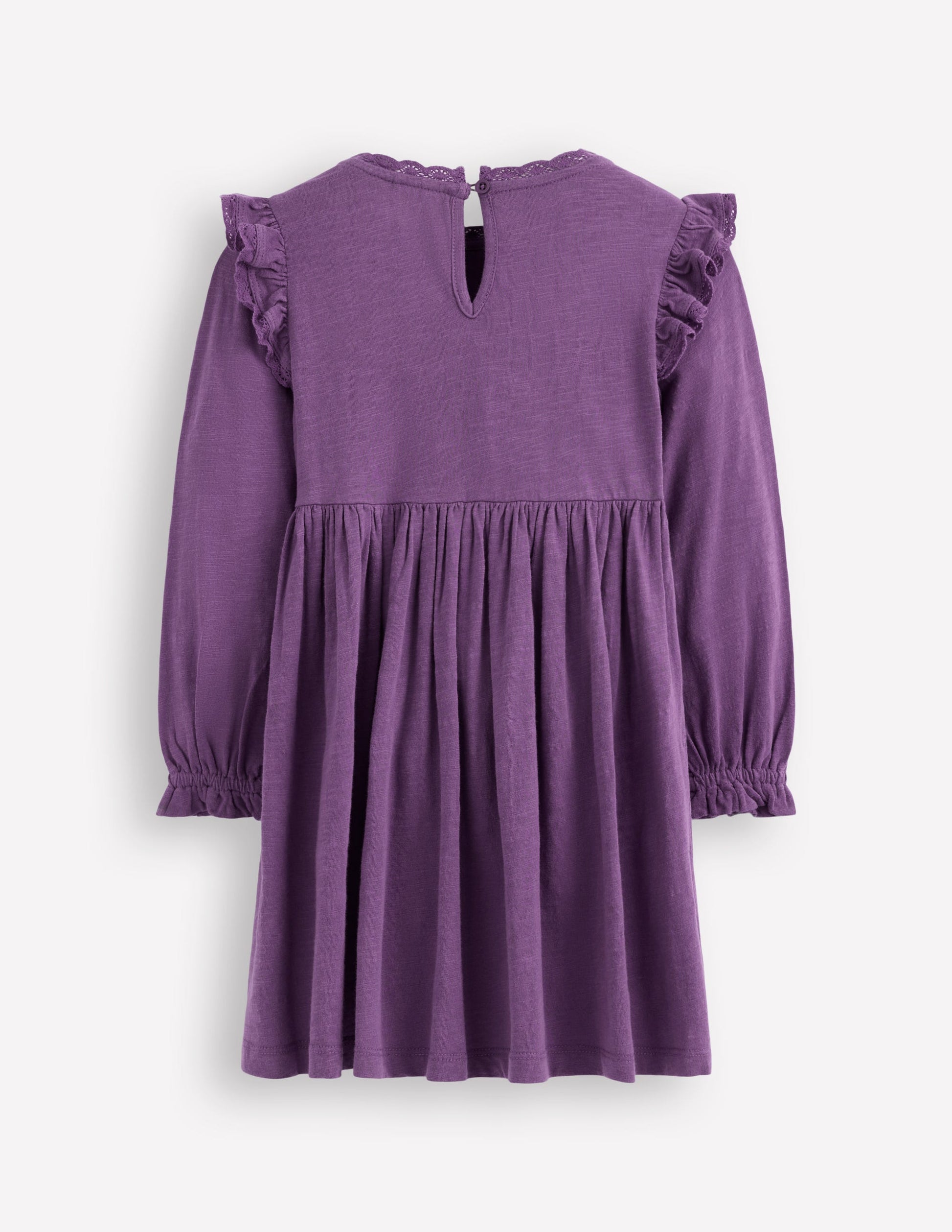 Jerseykleid mit Spitzenbesatz-Mystisches Lila-2