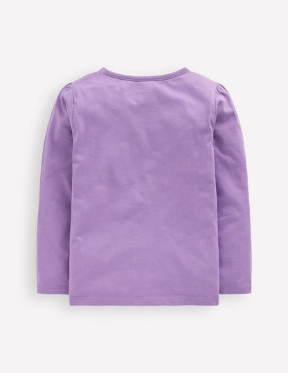 T-shirt à manches longues et super surpiqûres-Chien violet aster-2
