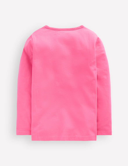 Langarmshirt aus Bouclé-Rosa Weihnachtsbaum Hund