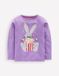 Langarmshirt aus Bouclé-Asternlila Popcorn Hase