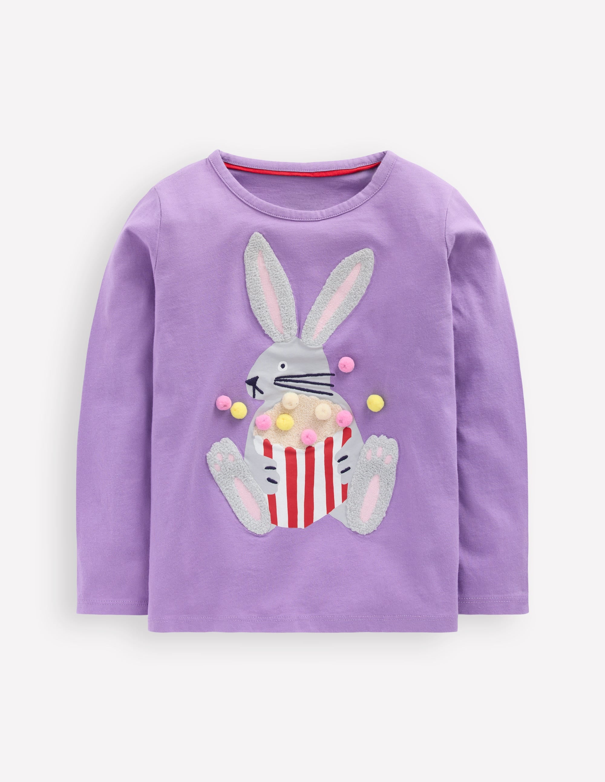 Langarmshirt aus Bouclé-Asternlila Popcorn Hase - Image 1
