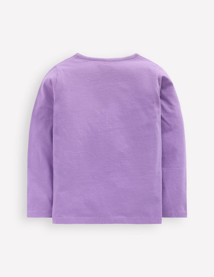 Langarmshirt aus Bouclé-Asternlila Popcorn Hase