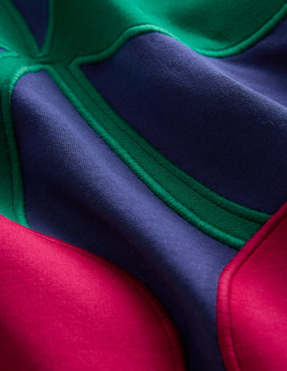 Sweatshirt-Kleid mit Logo-Segelblau, Kirsche-4