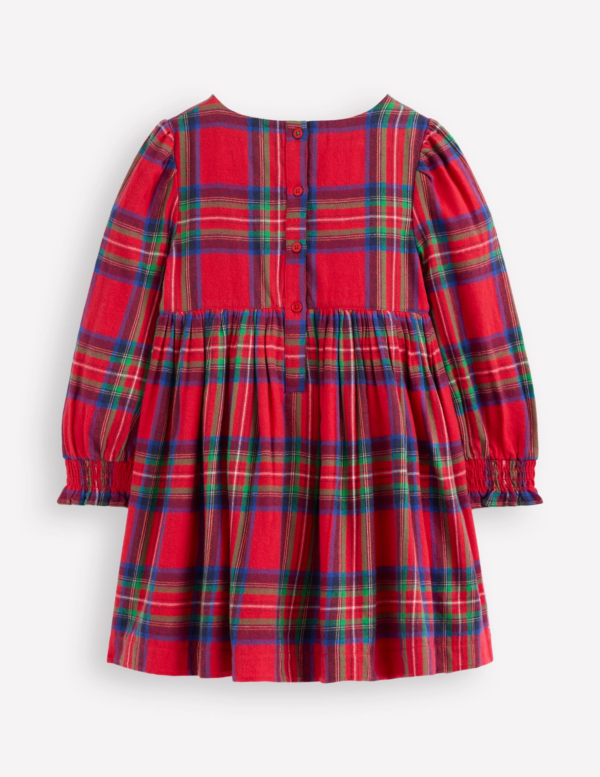 Madeline Langärmliges Kleid-Rot Kariert - Image 2