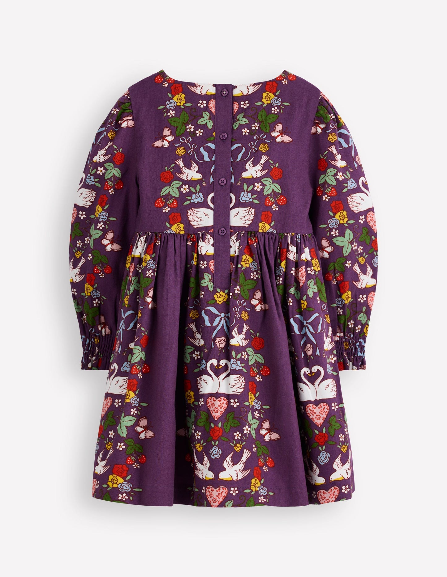 Madeline Langärmliges Kleid-Mystisches Violett Liebesvögel