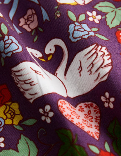 Madeline Langärmliges Kleid-Mystisches Violett Liebesvögel-4