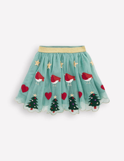 Appliqué Tulle Skirt-Eucalyptus Christmas-2