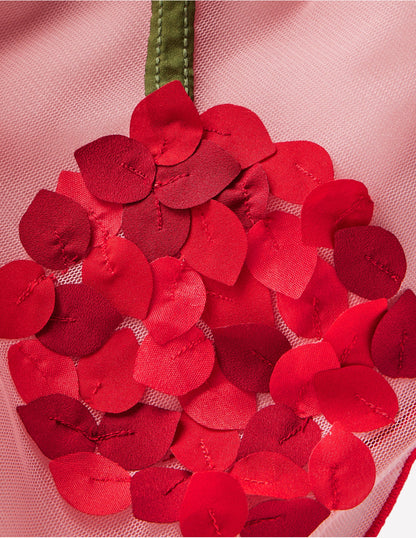 Appliqué Tulle Skirt-Vintage Pink Cherries-4