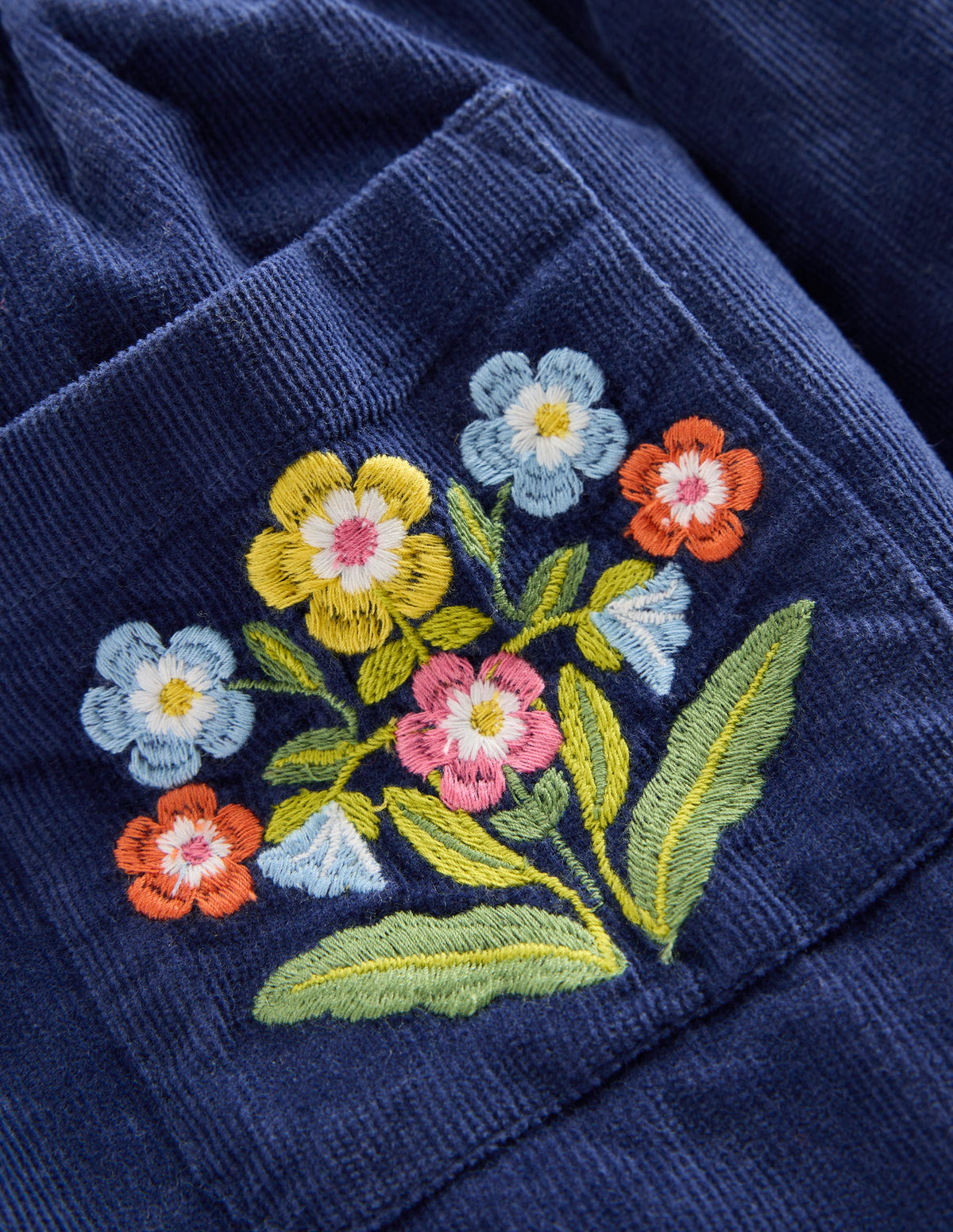 Minirock mit Knopfleiste-Schuluniform-Navy, Blumen - Image 3