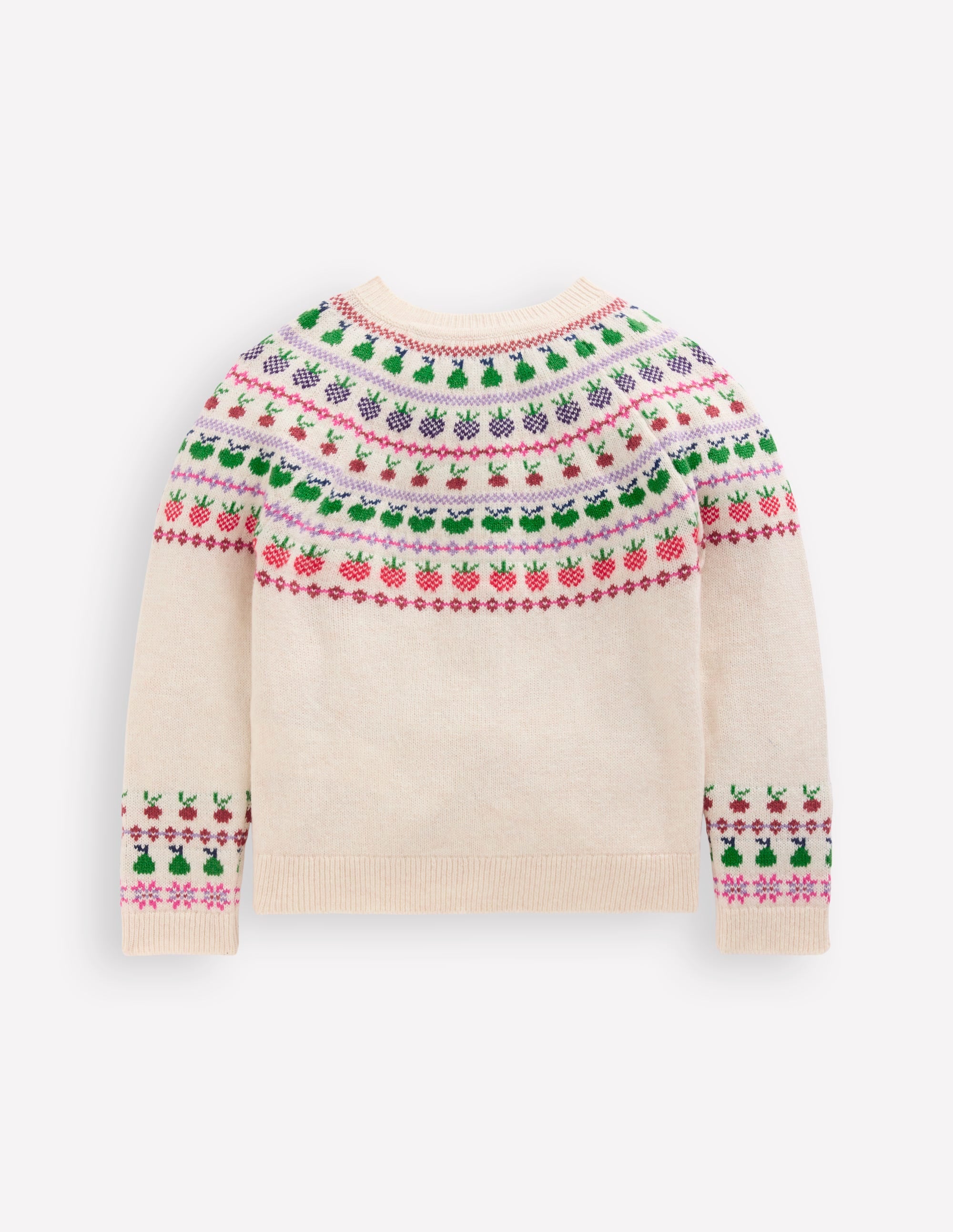Edie Fair-Isle-Strickjacke-Beige Meliert Früchte - Image 2