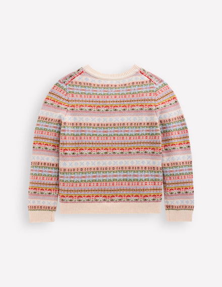 Cardigan Edie à motif jacquard-Multi tendre